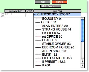 FocusTrack CueList Scene Picker